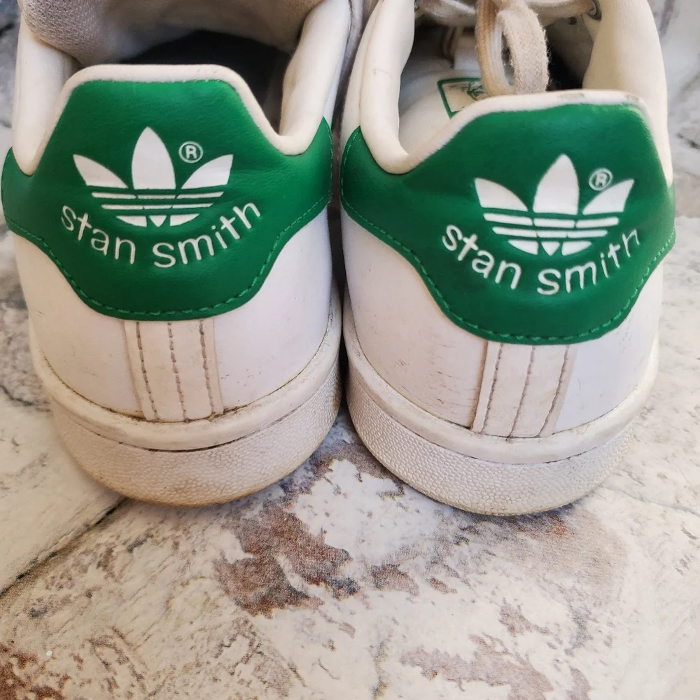 Adidas Stan Smith Low White Green Shoes Size Youth 4.5